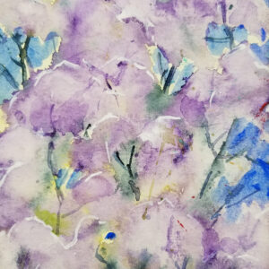 Abstract Purple Flowers <span>5″ by 7″</span>